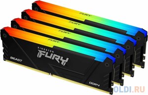 Оперативная память для компьютера Kingston Fury Beast Black RGB DIMM 32Gb DDR4 3600 MHz KF436C17BB2AK4/32