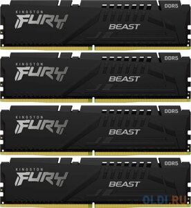 Оперативная память для компьютера Kingston Fury Beast DIMM 64Gb DDR5 5200 MHz KF552C40BBK4-64