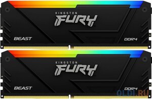 Оперативная память для компьютера Kingston Fury Beast RGB DIMM 16Gb DDR4 3600 MHz KF436C17BB2AK2/16