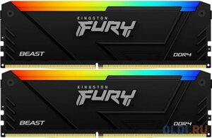 Оперативная память для компьютера Kingston Fury Beast RGB DIMM 16Gb DDR4 3733 MHz KF437C19BB2AK2/16