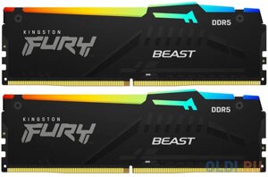 Оперативная память для компьютера Kingston Fury Beast RGB DIMM 16Gb DDR5 6000 MHz KF560C36BBEAK2-16