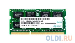 Оперативная память для ноутбука apacer AS08GFA60catbgc SO-DIMM 8gb DDR3 1600 mhz AS08GFA60catbgc