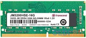 Оперативная память для ноутбука transcend JM3200HSE-16G SO-DIMM 16gb DDR4 3200 mhz JM3200HSE-16G