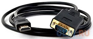 ORIENT C702, Кабель-адаптер HDMI M VGA 15M, длина 1.8 метра, черный