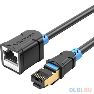 Патч-корд удлинитель Vention прямой SSTP cat. 6, RJ45 - 1.5м. Черный