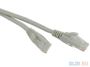 Патч-корд UTP 5E категории 1м hyperline PC-LPM-UTP-RJ45-RJ45-C5e-1M-LSZH-GY серый