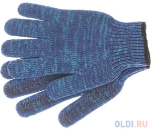 Перчатки трикотажные усиленные, гелевое ПВХ-покрытие, 7 класс, синие, Россия Сибртех
