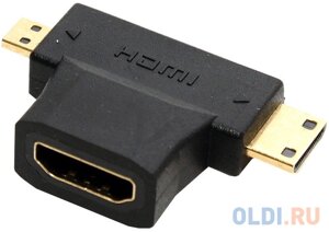 Переходник HDMI (F)-mini + micro HDMI (M) 5bites HH1805FM-T