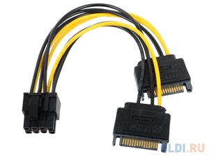 Переходник питания для PCI-Ex видеокарт 2 x SATA 15pin (M) - 8pin ORIENT C588