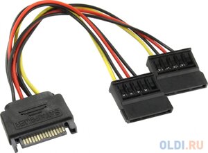 Переходник питания SATA 15pin (M) - 2 x SATA 15pin (F) orient C573