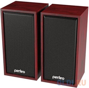 Perfeo колонки CABINET 2.0, мощность 2х3 Вт (RMS), махагон, USB