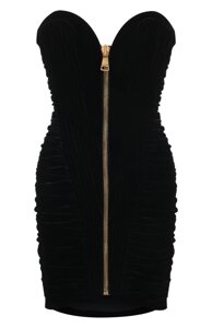 Платье из вискозы и шелка Balmain