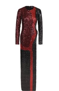 Платье-макси с высоким разрезом и пайетками Tom Ford