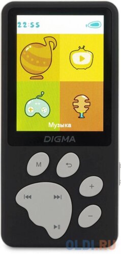 Плеер Hi-Fi Flash Digma S5 8Gb черный/серый/2.4/FM/microSD/microSDHC