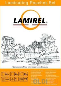 Пленка для ламинирования Lamirel, набор А4, A5, A6 по 25 шт., 75 мкм, 75 шт. в упаковке, шт