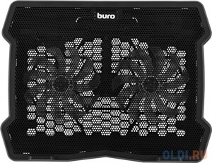 Подставка для ноутбука Buro BU-LCP150-B213 15335x265x22мм 74.35дБ 1xUSB 2x 140ммFAN 480г металлическая сетка/пластик черный