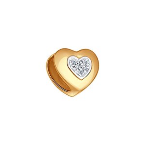 Подвеска-шарм с бриллиантами «Сердце» SOKOLOV