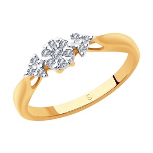 Помолвочное кольцо SOKOLOV из комбинированного золота с бриллиантами