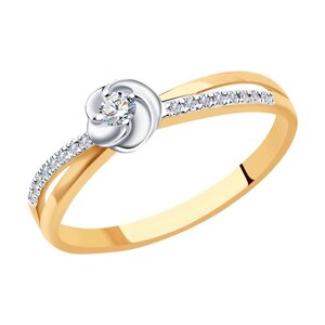 Помолвочное кольцо SOKOLOV из комбинированного золота с бриллиантами
