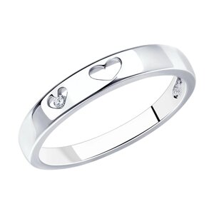 Помолвочное кольцо SOKOLOV из серебра с фианитом