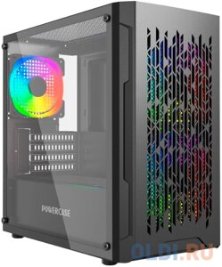 Powercase mistral micro D3b ARGB, tempered glass, 2x 140mm ARGB PWM+1x 120mm ARGB PWM, чёрный, matx (CMMDB-A3)