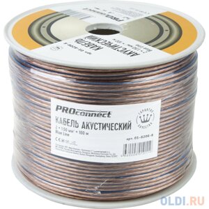 PROCONNECT Кабель акустический, 2x1.50 кв. мм, прозрачный BLUELINE, 100 м. 01-6206-6 01-6206-6