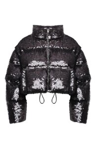 Пуховик с отделкой пайетками Prada