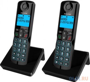 Р/Телефон Dect Alcatel S250 Duo ru black черный (труб. в компл. 2шт) АОН