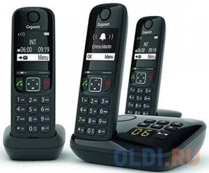 Р/Телефон Dect Gigaset AS690A Trio RUS черный (труб. в компл. 3шт) автооветчик АОН