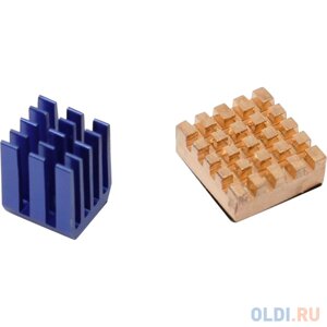 RA207 Набор радиаторов ACD Golden + Blue Heat Sink set for Raspberry Pi3 B, Pi3 B+Pi4