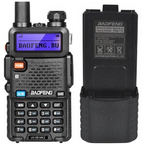 Рация Baofeng UV-5R 3800mAh с дополнительным аккумулятором