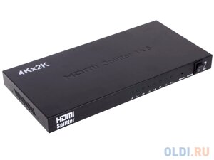 Разветвитель HDMI 4K splitter orient HSP0108H , 1-8, HDMI 1.4b/3D, UHDTV 4K (3840x2160)/HDTV1080p/1080i/720p, HDCP1.2, внешний бп 12в/4A, метал. корпус