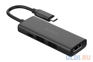 Разветвитель USB-C A4Tech DST-40C 2порт. серый