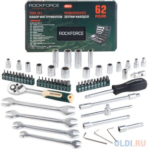 ROCKFORCE Набор инструмента 1/4DR 6-гранный головки глубокие 62 предмета RF-2622-5