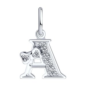 Серебряная подвеска-буква «А» SOKOLOV