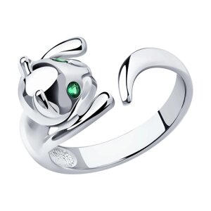 Серебряное кольцо «Котёнок» SOKOLOV