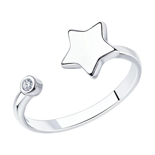 Серебряное кольцо с фианитом «Звёздочка» SOKOLOV