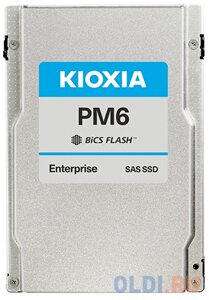 Серверный твердотельный накопитель/ kioxia SSD PM6-V, 12800GB, 2.5 15mm, SAS 24G, TLC, R/W 4150/3700 MB/s, iops 595K/305K, TBW 70080, DWPD 3 (12