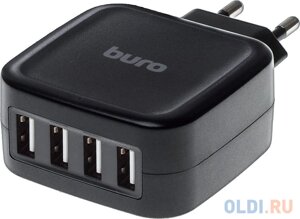 Сетевое зарядное устройство BURO TJ-286B 5А USB черный