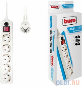 Сетевой фильтр BURO 500SH-10-W 5 розеток 10 м