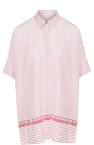 Шелковая блузка свободного кроя с коротким рукавом Loro Piana