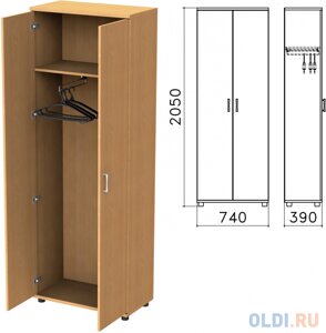 Шкаф для одежды Монолит, 740х390х2050 мм, цвет бук бавария, ШМ49.1