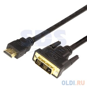 Шнур HDMI - DVI-D gold 7м с фильтрами rexant