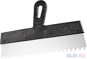 Шпатель из нержавеющей стали, 150 мм, зуб 8х8 мм, пластмассовая ручка Сибртех