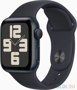 Смарт-часы Apple Watch SE 2023 A2722 40мм OLED корп. темная ночь Sport Band рем. темная ночь разм. брасл. S/M (MR9X3LL/A)