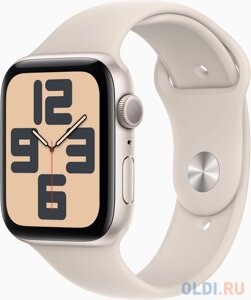 Смарт-часы Apple Watch SE 2023 A2723 44мм OLED корп. сияющая звезда Sport Band рем. сияющая звезда разм. брасл. M/L (MRE53LL/A)