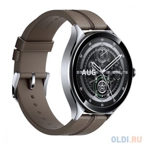 Смарт-часы Xiaomi Watch 2 Pro - Bluetooth Silver Case with Brown Leather Strap M2234W1 (BHR7216GL)