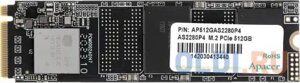 SSD накопитель apacer AS2280P4x 512 gb PCI-E 4.0 х4