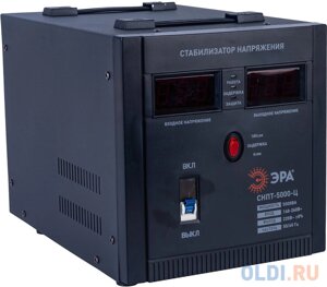 Стабилизатор напряжения Эра СНПТ-5000-Ц электронный однофазный черный
