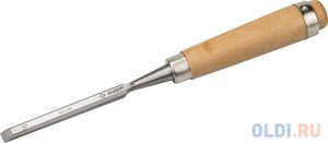 Стамеска-долото ЗУБР 18096-10 Классик с деревянной ручкой, хромованадиевая, 10мм